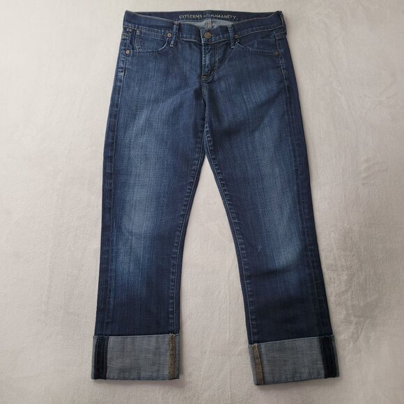 Citizens Of Humanity Denim - Citizens Of Humanity Dahan Womens Dani Dark Wash Cropped Leg Denim Jeans Size 27